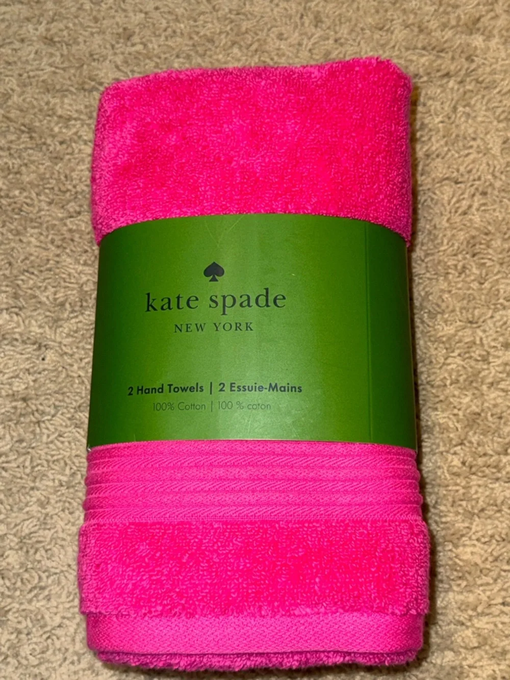 kate spade Pink Plush Hand Towels - Pack of 2